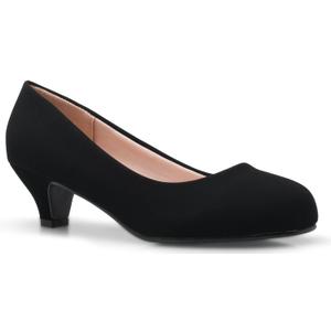 Olivia K Women's Classic Closed Toe Kitten Heel Pumps | Dress, Work, Party Low Heeled 6