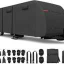 Uxcell Waterproof RV Cover - Fits 18'-20' Trailer, Windproof & Anti-UV, All Season Protection, Black