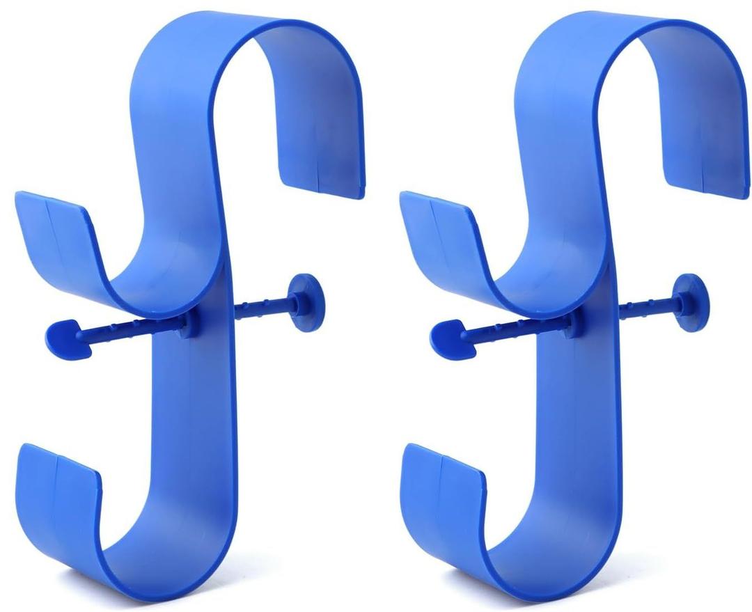 Poolside Pool Leaf Skimmer Net Holder, Swimming Pool Pole Hanger Hooks, 4 Hooks Above Ground Pool Pole Hanger for Telescopic Poles, Skimmers, Leaf Rakes, Nets, Swimming Pool Accessories