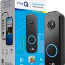 Chamberlain myQ Video Doorbell | 2K Camera, Battery/Wired, Color Night Vision, Live with 2-Way Talk, Motion Detection & Real-Time Alerts, 150 Deg Wide View, Black