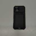 SSLOTSCASE for iPhone 17 Case with Card Holder & Kickstand & Slide Camera Lens Cover & Camera Stand & Wallet, Military-Grade Heavy Duty Hard Rugged Phone Case Cover for iPhone 17 6.3'' 5G 2025, Black