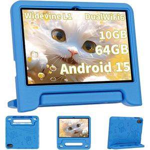COLORROOM 2026 Upgraded Android 15 Tablet, 10inch Kids Tablet, Octa-core CPU, 10GB+64GB+1TB Expand Tablets for Kids with Kids Space, Parental Control, 6000mAh Big Battery,Touchscreen Tableta,Blue
