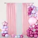 PartyDelight Pink Sequin Backdrop Curtains 2x8ft 2 Panels - High Density 3mm Shimmer Sequin Background Sparkly Photography Drapes for Baby Showers Princess Birthdays, Nursery Decor & Event Decor