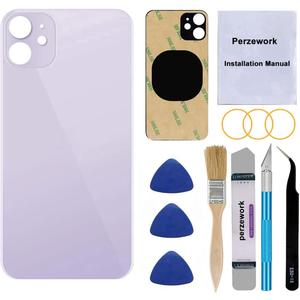 OEM Rear Back Glass Replacement for iPhone 11 6.1 inches with Reparing Toolkit and Pre-Installed Adhesive (Purple)