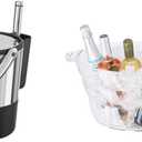 Oggi Insulated Ice Bucket (4 Quart) and Acrylic Oval Party Tub