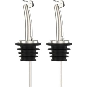 Axe Sickle 2 Pcs Oil Spout Liquor Bottle Pourer Spouts Stainless Steel Speed Pour Spouts Olive Oil Dispenser Spout for About 3/4" Bottle Mouth, with Flip Top