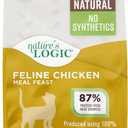 Nature's Logic Feline Chicken Meal Feast Cat Food - High-Protein Dry Food for Cats, 100% Natural Nutrition with Probiotics & Prebiotics - All Life Stages - Chicken, 3.3lbs