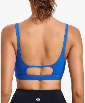RUNNING GIRL Sports Bras for Women,Square Neck Sports Bra Medium Support Yoga Bra Workout Crop Top with Removable Cups, Large
