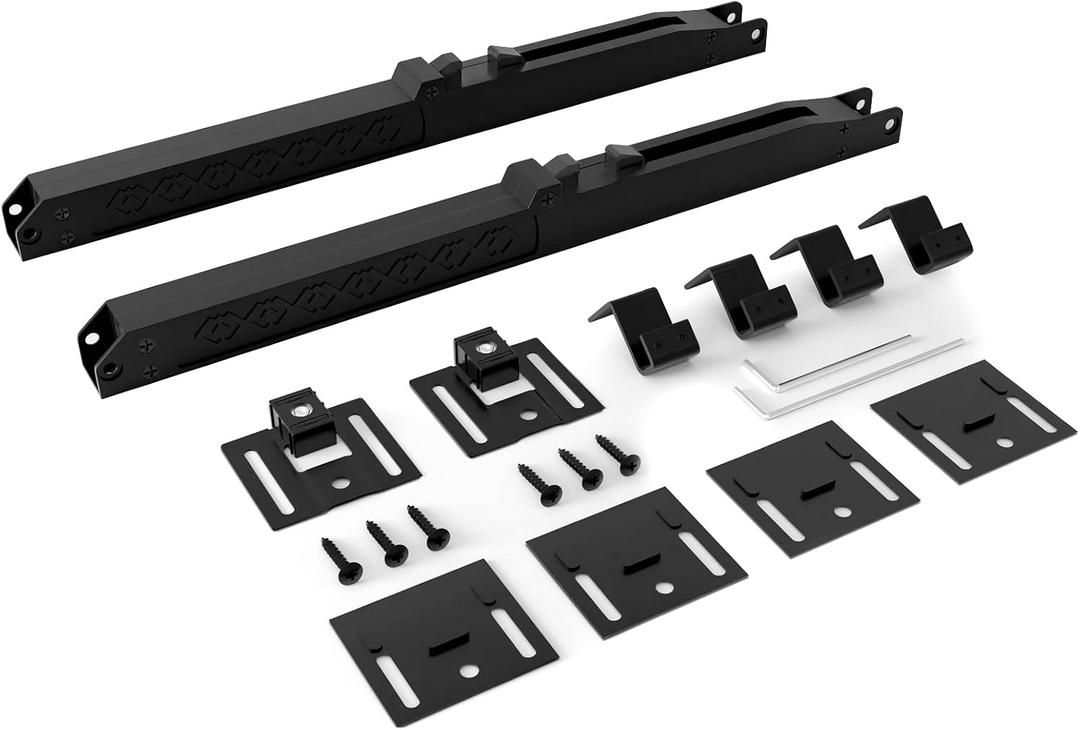 2PCS Barn Door Soft Close Mechanism, Upgraded Universal Weight Compatibility Support Door up to 160lbs, Effortless Opening Smooth Closing Hole-Free Sliding Door Hardware Spring Buffer Damper (Black)