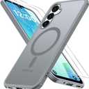 for Samsung Galaxy A16 5G Case with 2X Screen Protector, Magnetic Military Grade Shockproof Case Translucent Back Slim Rugged Bumper Cover for Galaxy A16 5G Phone Case-6.7 inch, Grey (Gray)