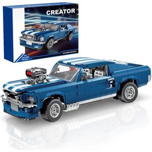 Sports GTRS Car Building Blocks Toys Boys or Adults Kits1:10 MOC Building Set Raceing Car Model,Cars for Boys Age 14Compatible with Lego(1680 Pcs) (Blue)