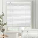 MYshade No-Drill Cordless Horizontal Mini Blinds 33" W x 48" H Tool-Free Inside Mount Window Blinds with 1" Vinyl Slats, Light Filtering & Privacy, Child & Pet Safe, White