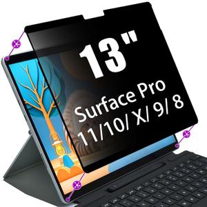 Privacy Screen for Microsoft Surface Pro 11,10, X,9, 8 - Privacy Screen Protector Surface Pro 11,10, X,9, 8 Screen Protector - Fully Removable,Easy to Install,Reusable,No Bubbles Screen Protector
