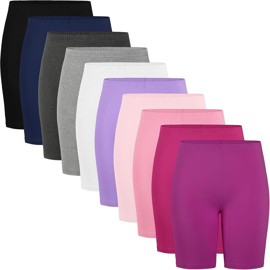 Tuliara 10 Pack Girls Biker Shorts Cartwheel Bike Under Dress Athletic Dance Gymnastics Toddler Girl Shorts Kids Clothes Mixed Color A 7-8Y