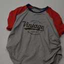 SweatyRocks Women's Color Block Letter Print T Shirt Crewneck Short Sleeve Vintage Summer Tops Grey Small