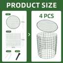 4 Sets of DIY Metal Plant Protectors from Deer, Garden Fencing Animal Barrier Size 11.8 * 12.9 inches, Mesh Plant Cage Chicken Wire Cloche for Plants with Stakes and Nylon Cables