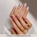 BTArtboxnails XCOATTIPS Bare 5-Shades Nude Press on Nails - 4-Week Wear Short Square Press on Nails, Easy to Apply, Soak Off, Salon Quality Value at Home, 16 Sizes - 160 Fake Nails