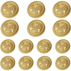 14 Pieces Gold Metal Blazer Button Set 23mm 18mm Blazer Buttons Men Metal Suit Buttons for Men Gold Buttons for Blazer,Suits,Sport Coat,Uniform,Jacket (18mm,23mm, gold)