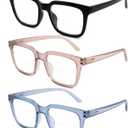 3 Pack Bifocal Reading Glasses for Women Men Oversized Clear Top Bi-focal Readers Far/Near Dual-use Computer Eyewear