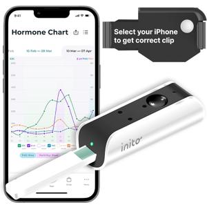Inito Fertility Monitor & Hormone Tracker for Women | Estrogen, LH, PdG (Urine Metabolite of progesterone), FSH | Track and Confirm Ovulation | Includes 15 Strips (Compatible with iPhone 16)