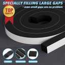 1"1" EVA Foam Strips with Adhesive Weather Stripping Tape Larger Foam Weather Stripping Strip for Large Gap Insulation (1"1",13FT,Black)