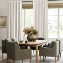 100% Blackout Curtains 84 Inch Length 2 Panels Set Farmhouse Style for Bedroom Windows/Living Room Thermal Insulated Neutral Boho Drapes Linen Blend Natural Ivory 7ft Long Hook Belt Pleated/Back Tab, 52"W x 84"L