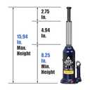BIG RED 6 Ton (12,000 LBs) Torin Welded Hydraulic Car Bottle Jack for Auto Repair and House Lift, Blue, AT90603UR-1