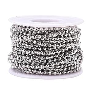 Stainless Steel Ball Bead Chains 3mm Metal Beaded Pull Chain Extension for DIY Jewelry Making (Stainless Steel Color)