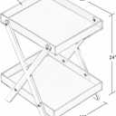 Acrylic Side Table (Foldable Tray (Two-Tier)), 7.87 x 15.75 x 11.81 inches