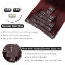 Clip in Hair Extensions Real Human Hair - 14 Inch 120g 7pcs, Burgundy Red Color - Soft Remy Hair Extensions Real Human Hair Clip ins Straight Double Weft for Women (#99J 14 Inch)