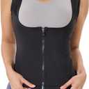 Sauna Suit for Women Weight Loss Sweat Vest Waist Trainer Workout Sleeveless Compression Tank Top Shaper with Zipper