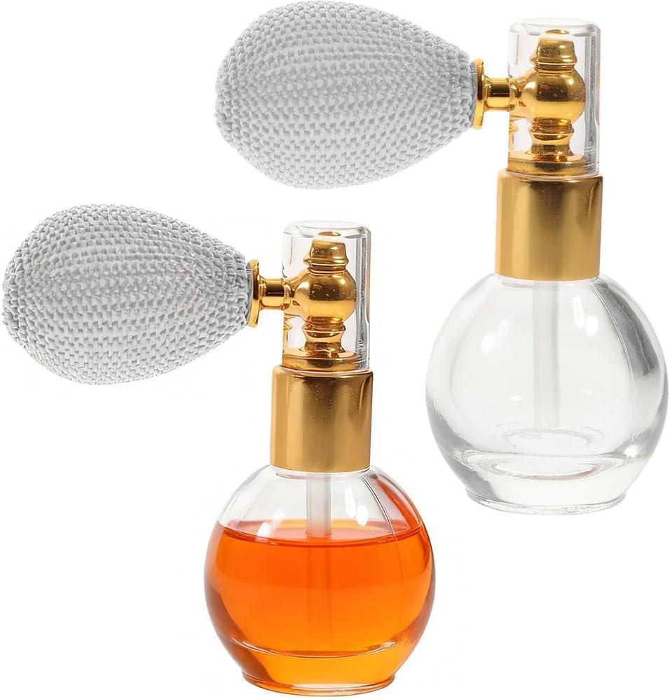 Travel Spray Bottle 2pcs Spray Perfume Bottle Vintage Refillable Empty Bottle Fine Water Mister for Beauty Highlighter Shimmer Cosmetic Random Color Travel Perfume