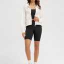 ODODOS 2-Pack High Waist Workout Shorts with Pockets for Women 6"/8" Inseam Tummy Control Gym Athletic Biker Shorts (Black, XS)