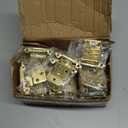 3/8 Inch Inset Cabinet Hinges Brass Gold, 50 Pack (25 Pairs) Self Closing Hinges for Cabinets Doors, Kitchen Cabinet Door Hinge Hardware