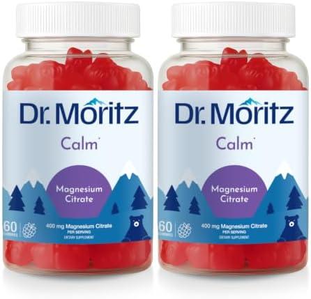 DR. MORITZ Magnesium Citrate Gummies 400 MG Per Serving - 60 Vegan Gummies - Promotes Healthy Relaxation, Muscle, Bone, & Energy Support - Raspberry Flavor, Non-GMO, Gluten Free, Pectin Based
, BBD 02/2028