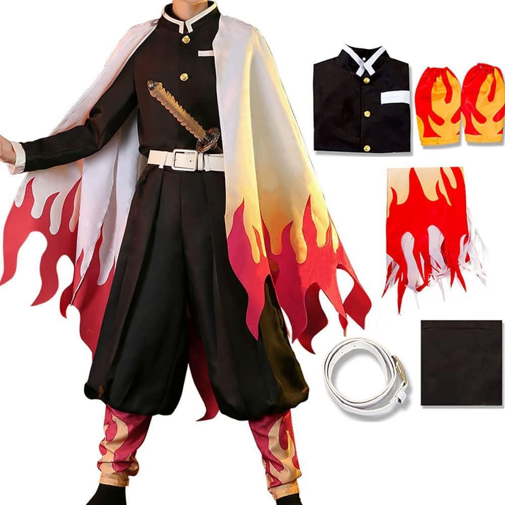 Tkieio Kochou Cosplay Costume Kochou Outfit Cosplay Kimono Outfit Uniform Costume Role Play Full Set (Large, Red)