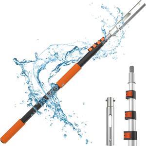 Buyplus Pool Pole - Upgraded 16 Foot Telescopic Extendable Swimming Pool Pole with 4-16FT Aluminium Heavy Duty Extension Pole for Skimmer Nets, Rakes, Brushes and Vacuum Heads, Universal 1.25", Orange