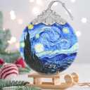 Christmas Ornament - Stained Glass Van Gogh Starry Night - Home Decor - Holiday Present Ideas - Gift Exchange