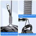 Durcord 2Pack 10ft USB C Charger Cable - 100W Fast Charging for Android/Phone/Pad, Type C to Type C Compatible with iPhone 17/16/15 Pro Plus Max Silver