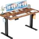 DUMOS 55 Inch Electric Standing Desk Height Adjustable, Sit to Stand Computer Workstations Large Work PC Table Home Office Writing Gaming Desks with Memory Presets for Walking Pad, Bedroom, Rustic