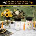 6 Sets 2026 Graduation Centerpieces for Tables, Mason Jar Centerpieces with Graduation Cap with Hole for Flowers, Class of 2026 Table Decorations, Congrats Party Supplies for College High School