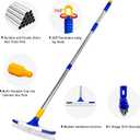 ITTAR Grout & Scrub Brush Combo, Floor Scrubber with Long Handle, Multi-Purpose Stiff Bristles Cleaning Brush Set for Tile, Grout, Deck, Kitchen, Shower Floor (2 Pcs)