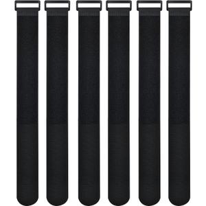 2 x 48 Inch Hook and Loop Cable Tie, 6 Pack Heavy Duty Adjustable Fastening Adhesive Cinch Strap with Plastic D-ring Buckle, Multi-Purpose Reusable Cord Organizer by Cacturism