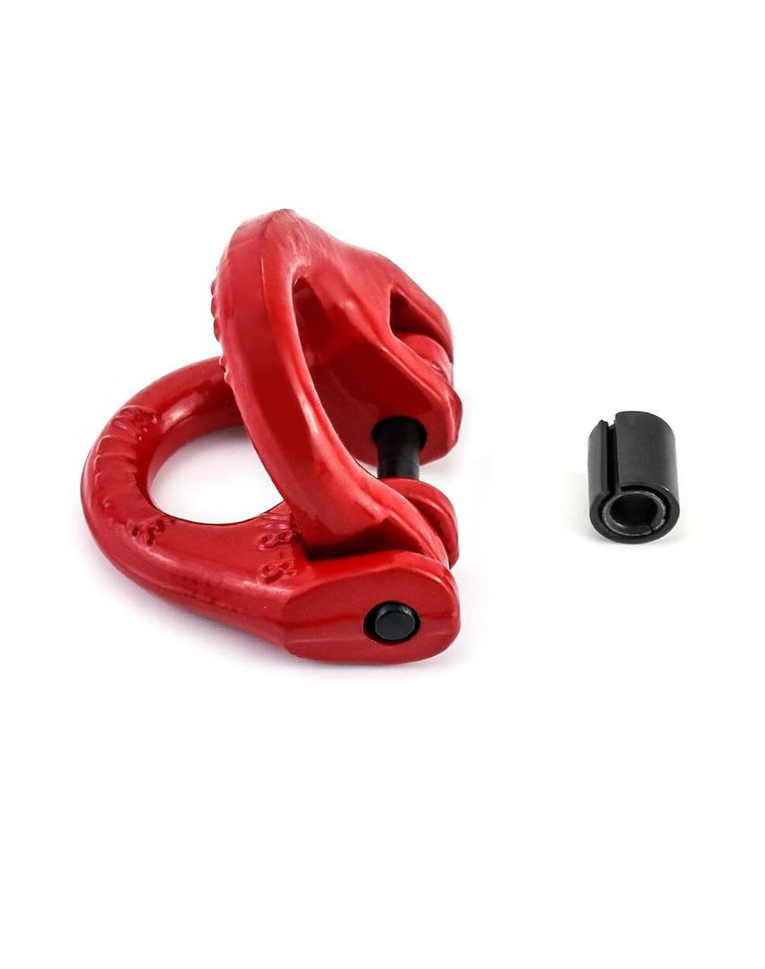 QWORK G80 Alloy Steel Hammerlock Coupling Link Connecting Link, 5/16", 2 Pack, Red, 4400 lbs Load Limit