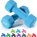 Portzon Weights Dumbbells 10 Colors Options Compatible with Set of 2 Neoprene Dumbbells Set,1-15 LB, Anti-Slip, Anti-roll, Hex Shape (Standard, Blue)