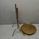 SHOHAYTO 2 Pcs Small Bronze Pedestal Side Table  21.25" Tall Metal Martini Table for Bedroom, Living Room, or Office  Round Accent Cocktail End Table