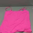 Womens Double Lined Square Neck Crops Tops Spaghetti Strap Camisole Fashion Going Out Cami Tops Hot Pink Large