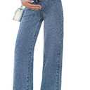 BLENCOT Maternity Jeans for Women High Waist Straight Leg Pregnancy Denim Pants with Pockets (Beige, L)