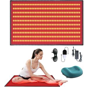 Large 23.60" x 38.00" Red Light Therapy Mat, 400 Dual-Wavelength LEDs (660nm & 850nm), Easy to Carry for Home or Travel Use (23.60 x 38.00 in)