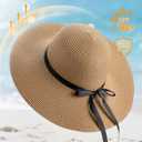 Tightly Woven to Ensure Durability Straw Hat Lightweight and Flexible; Beach Sun Hat (Beige), One Size
